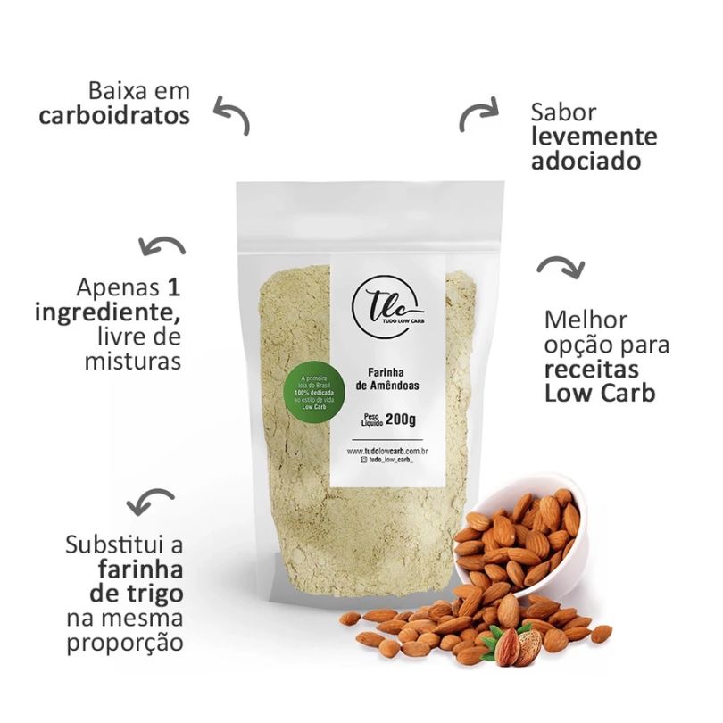 Farinha De Amêndoas 100% Pura